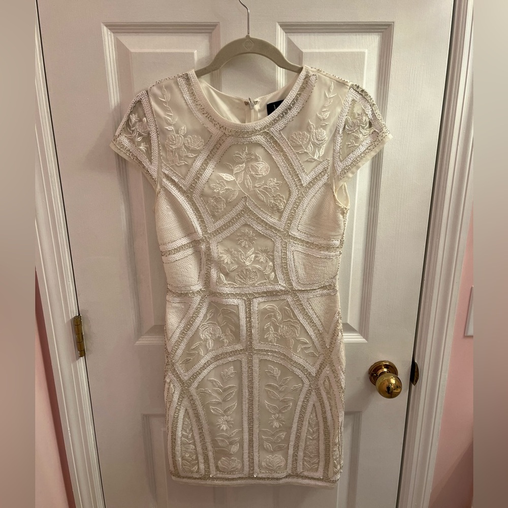 Lulus medium white beaded dress
